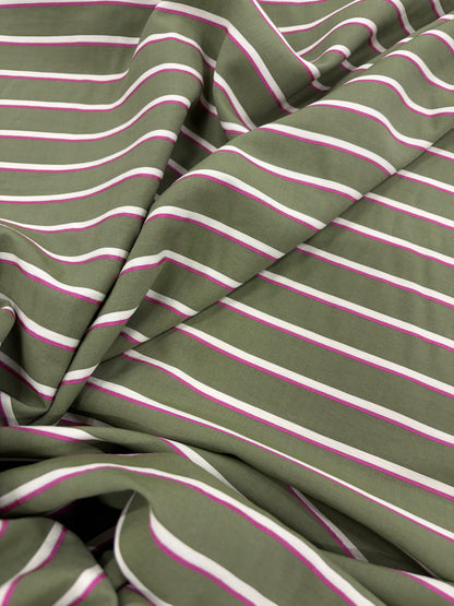 EMILE 020 cotton colourwoven horizontal striped shirting fabric