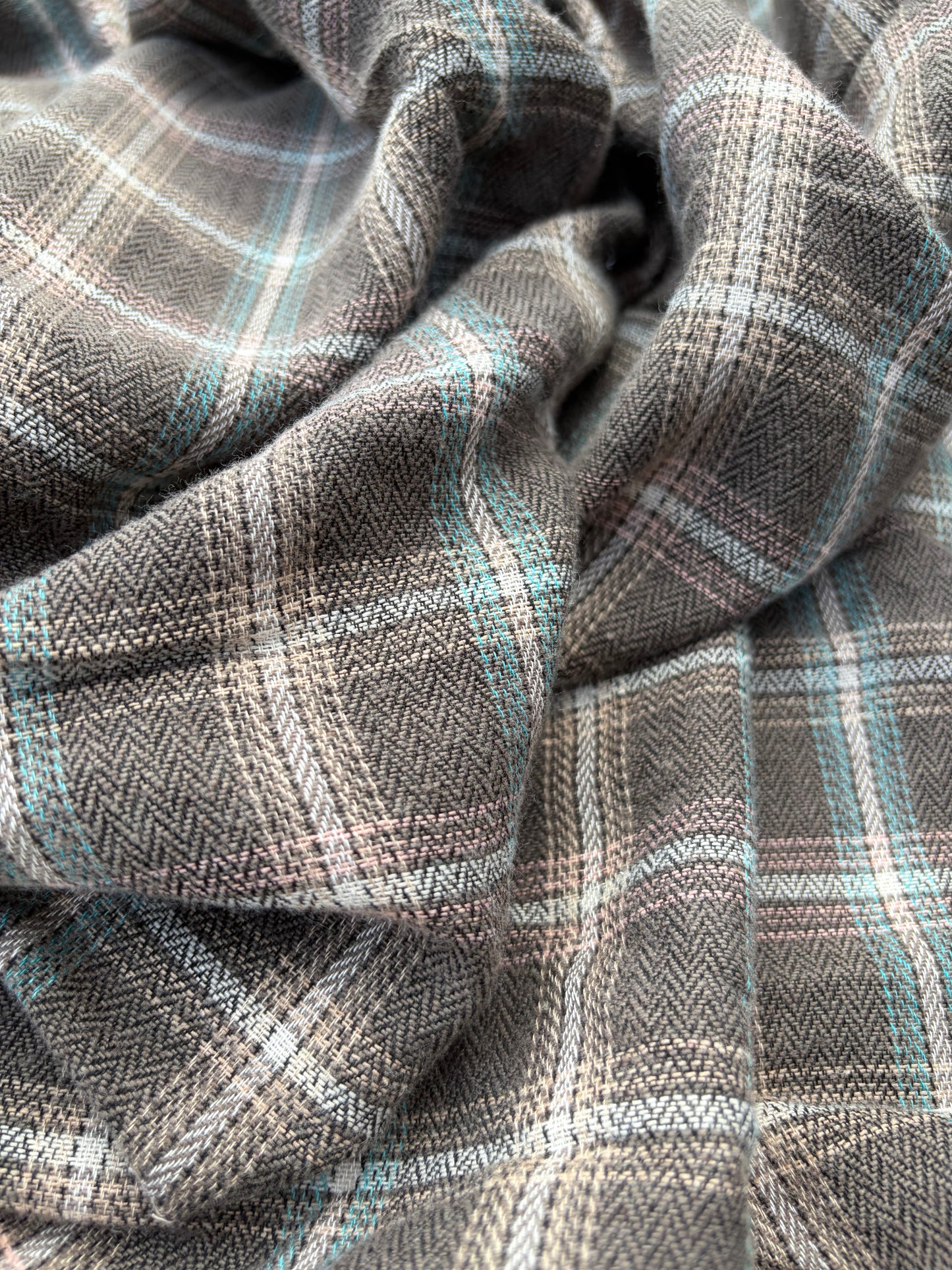 WOOL EDIT 030 brown shirting check with wool
