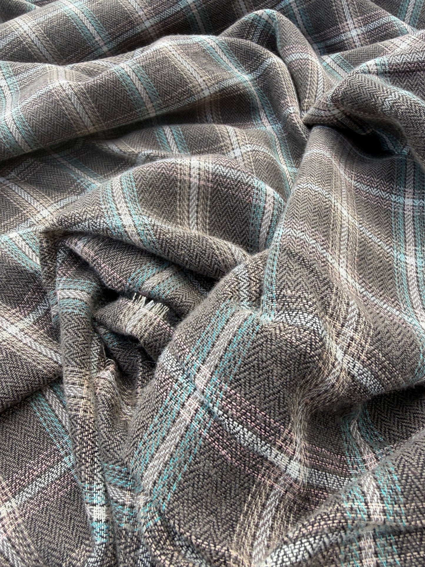 WOOL EDIT 030 brown shirting check with wool