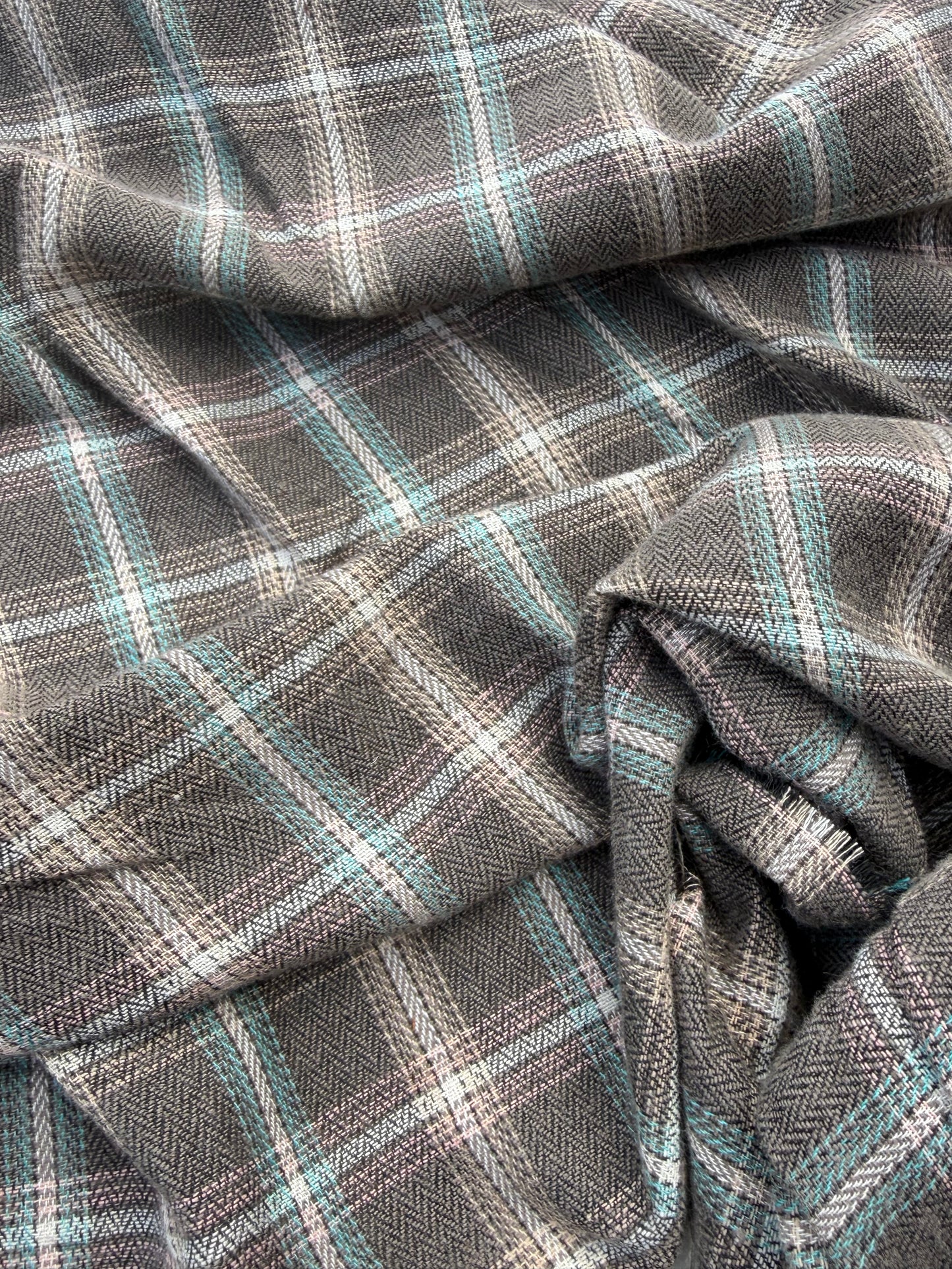 WOOL EDIT 030 brown shirting check with wool