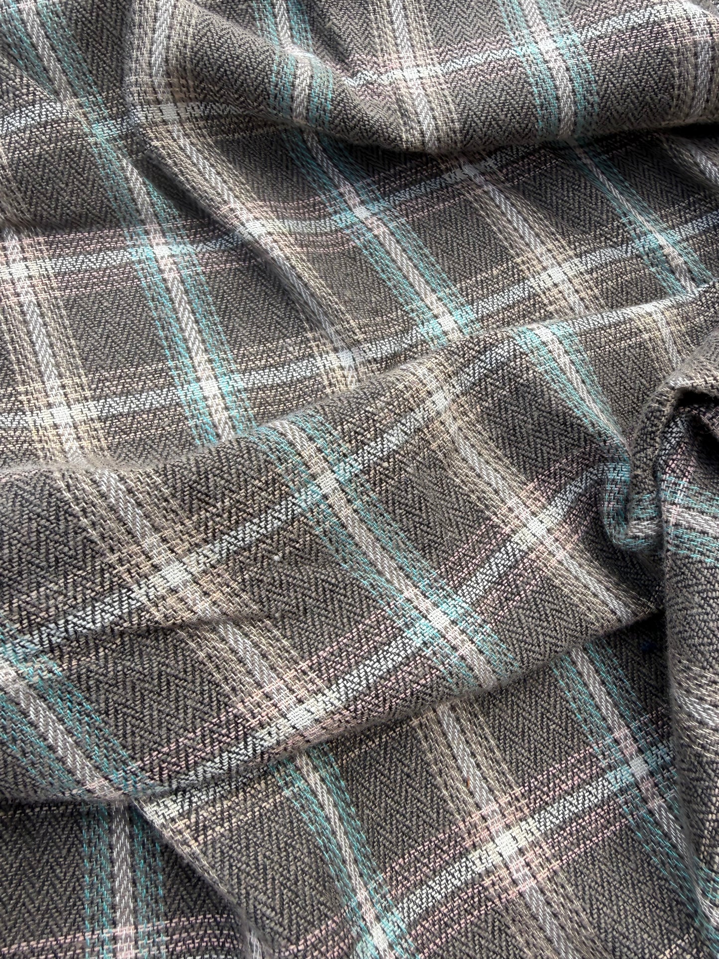 WOOL EDIT 030 brown shirting check with wool
