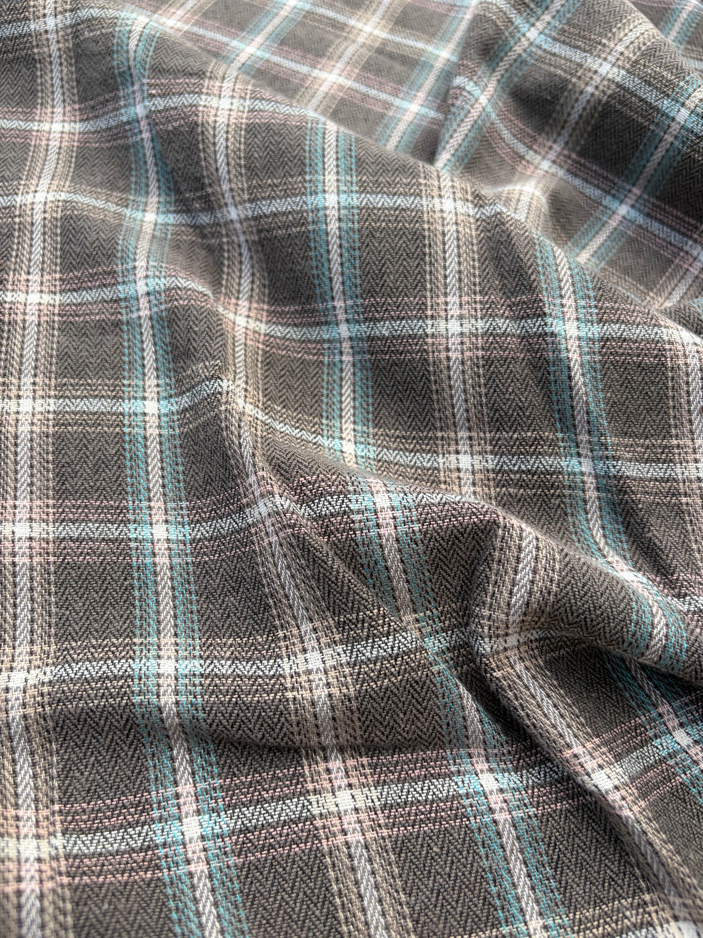 WOOL EDIT 030 brown shirting check with wool