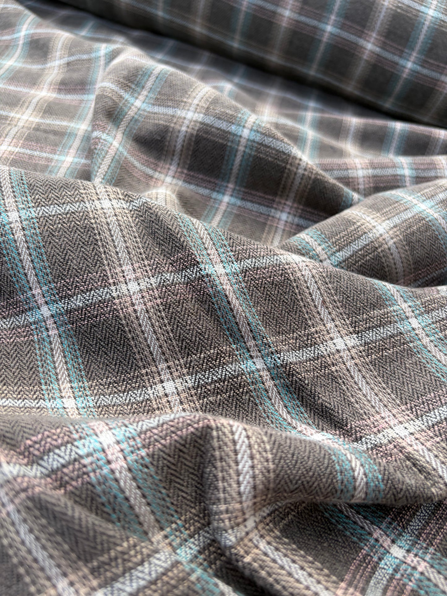 WOOL EDIT 030 brown shirting check with wool