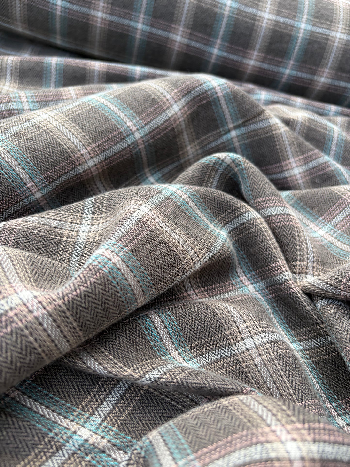 WOOL EDIT 030 brown shirting check with wool