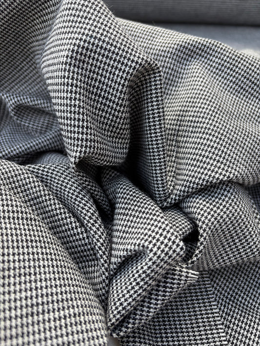 WOOL EDIT 032 black/white mini checkered wool stretch