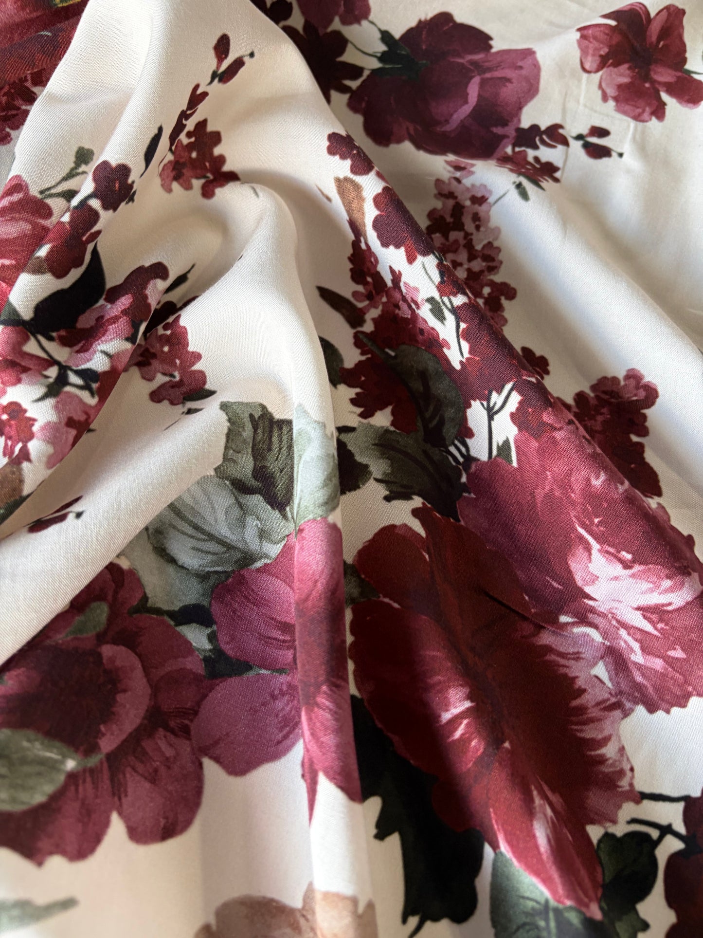 PC AL 034 viscose  fibrane red/brown/sand flowers