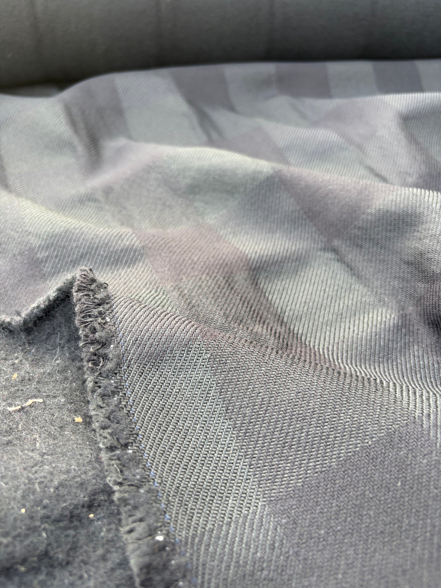WOOL EDIT 033 black heavy wool checkered coat fabric