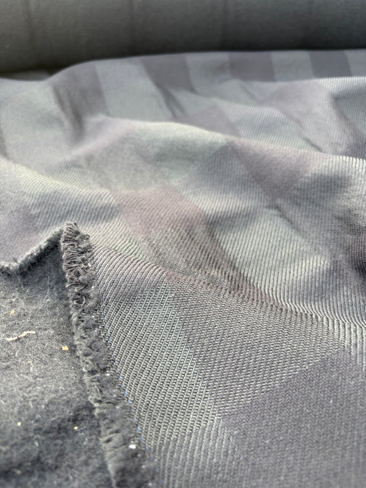 WOOL EDIT 033 black heavy wool checkered coat fabric