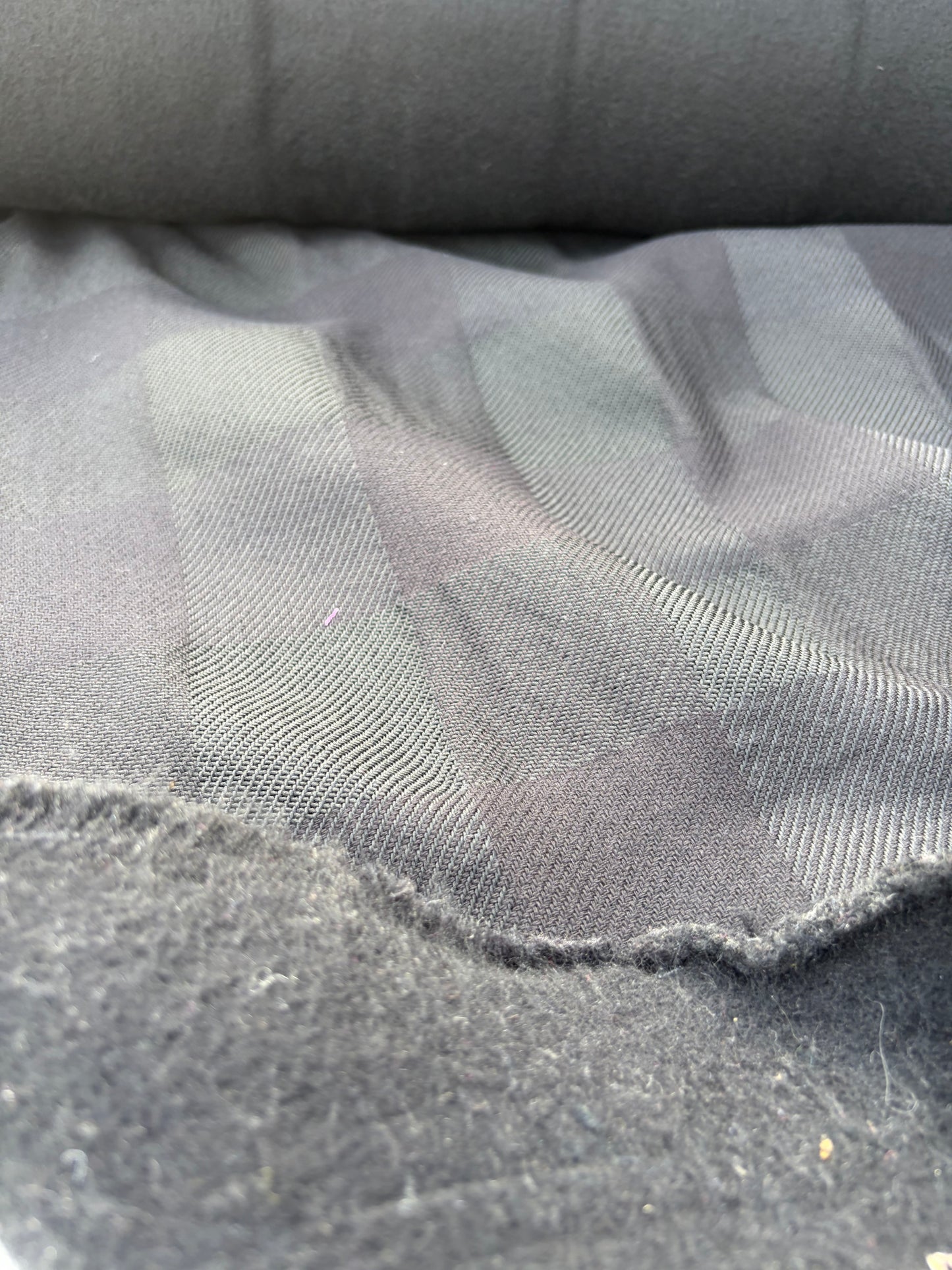 WOOL EDIT 033 black heavy wool checkered coat fabric