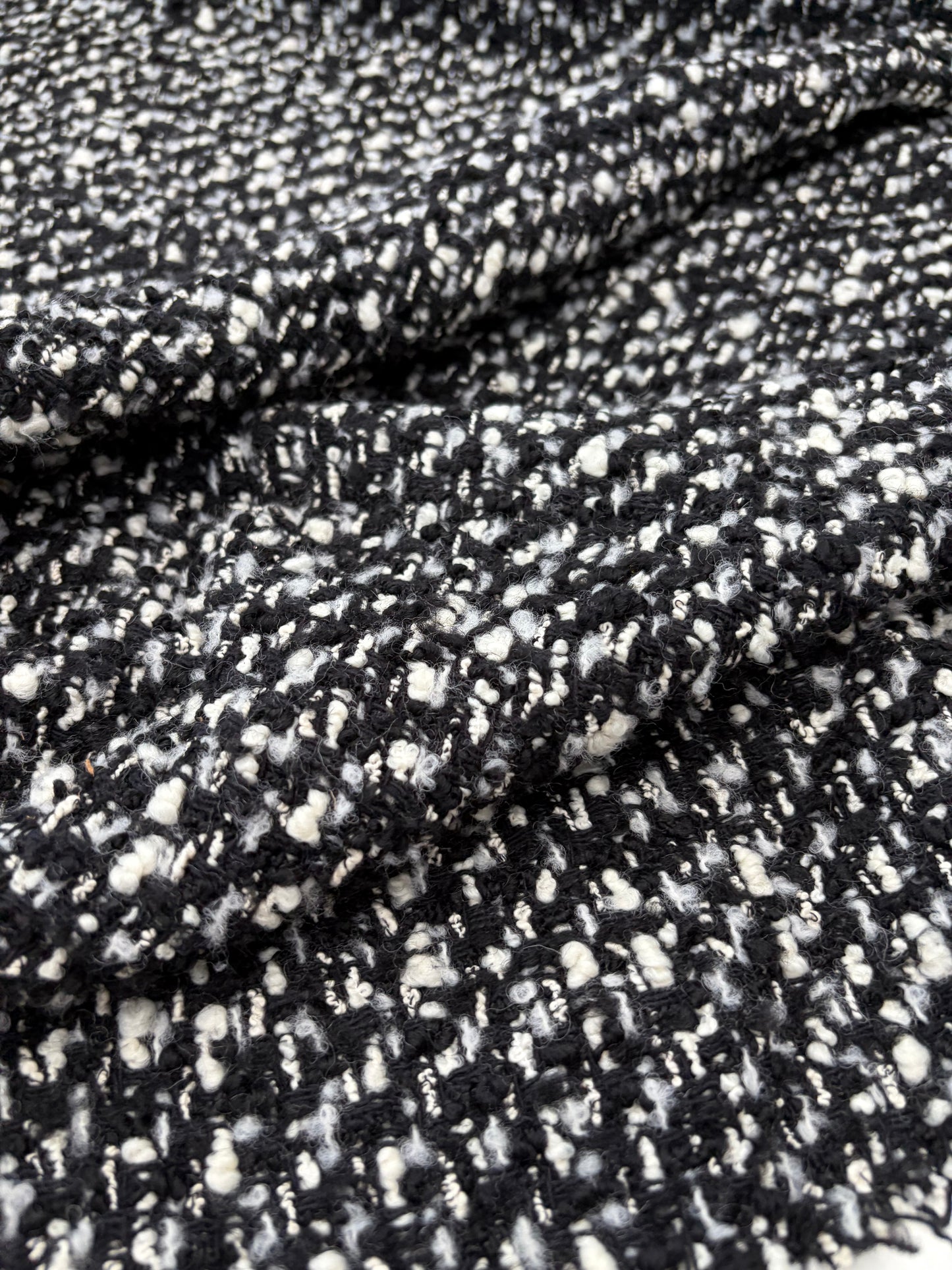 WOOL EDIT 034 black/white heavy wool bouclette fabric