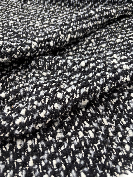 WOOL EDIT 034 black/white heavy wool bouclette fabric