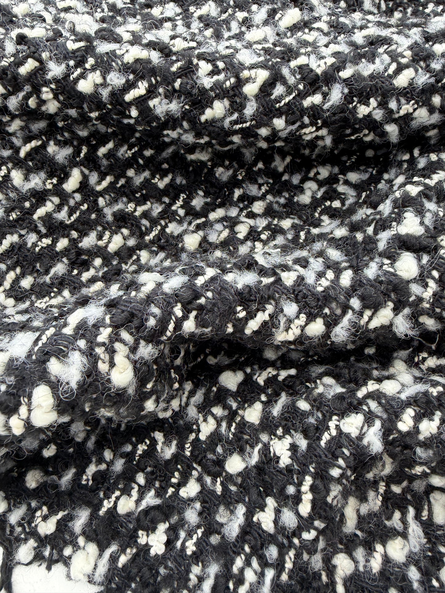 WOOL EDIT 034 black/white heavy wool bouclette fabric