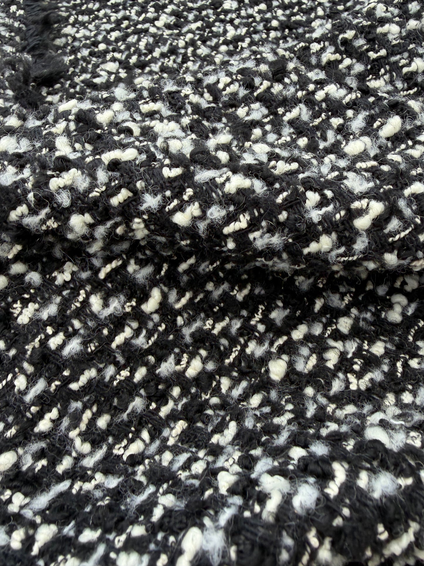 WOOL EDIT 034 black/white heavy wool bouclette fabric