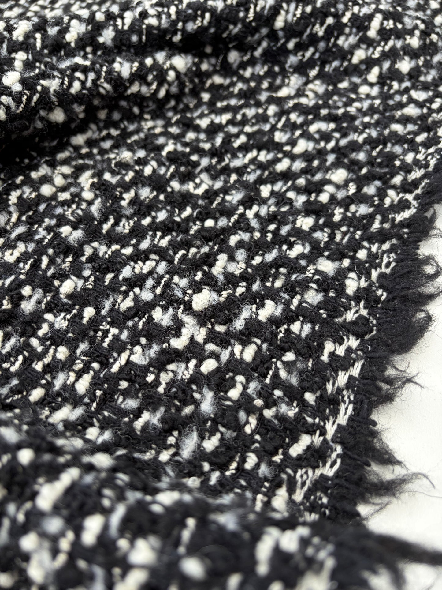 WOOL EDIT 034 black/white heavy wool bouclette fabric
