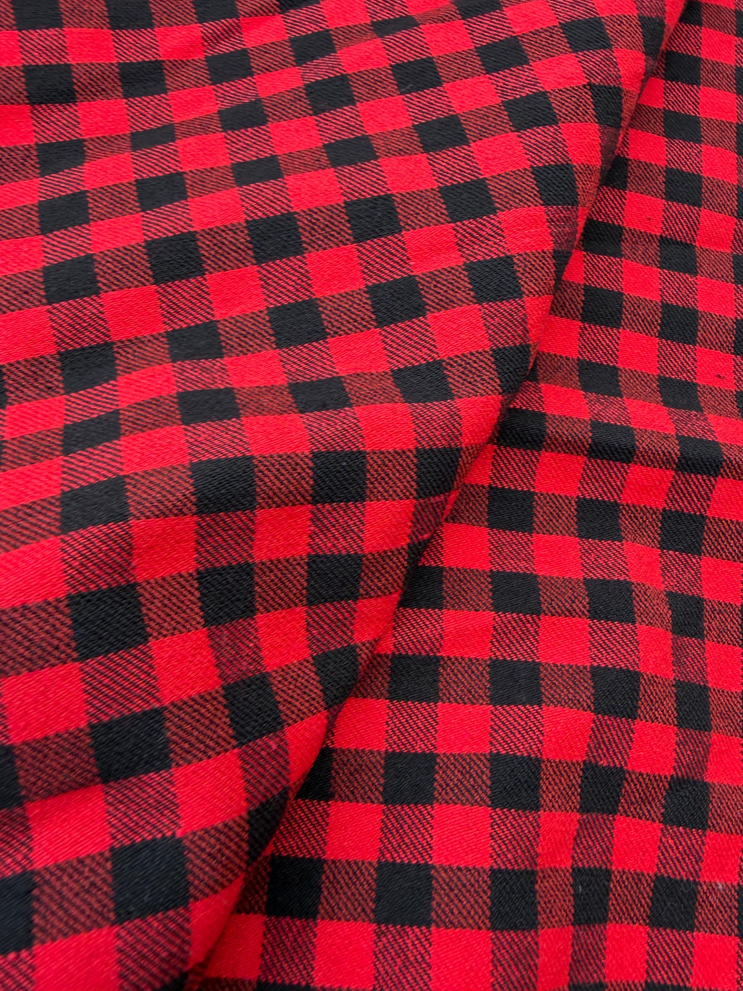 WOOL EDIT 035 red/black 8mm checkered stretch fabric with wool