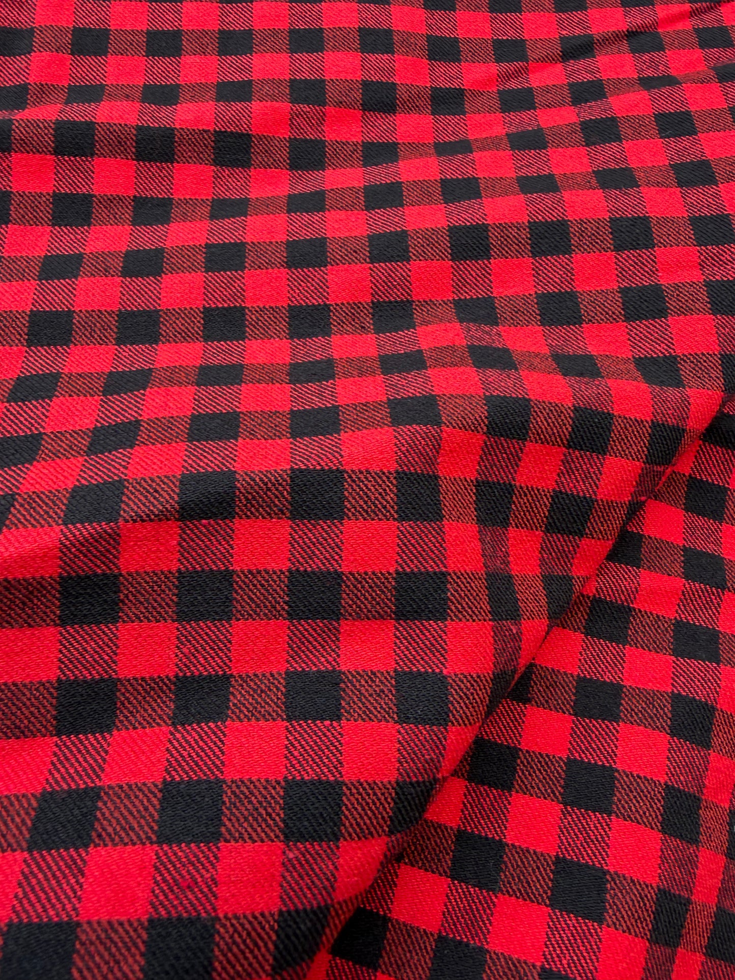 WOOL EDIT 035 red/black 8mm checkered stretch fabric with wool