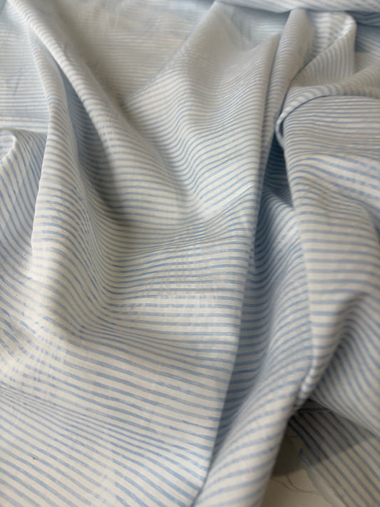PC BOB 002 light viscose jacquard light blue stripes
