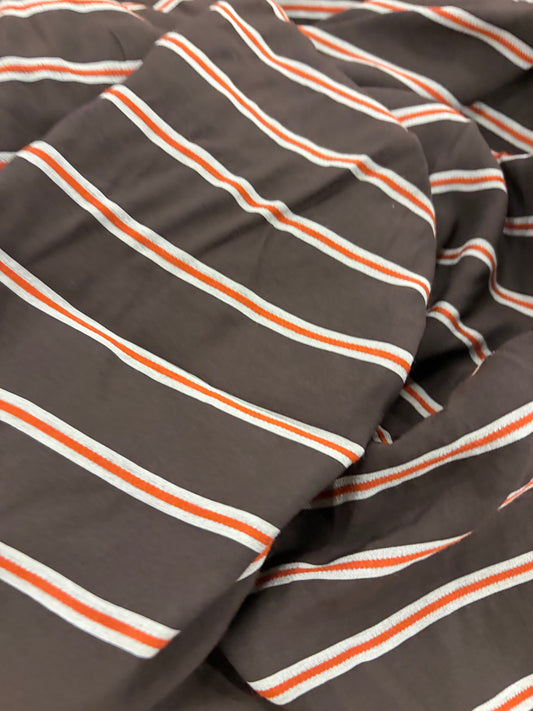 EMILE 032 brown/orange striped cotton