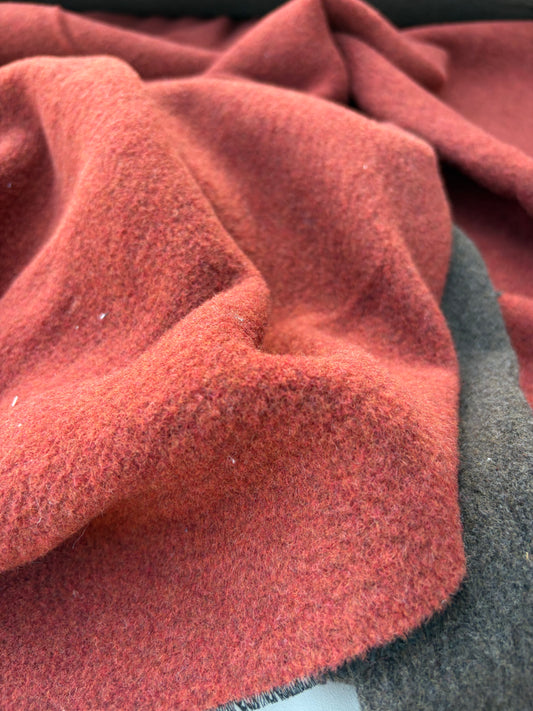 WOOL EDIT 038 brique/grey  double face boiled wool