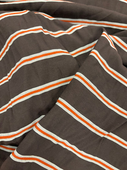 EMILE 032 brown/orange striped cotton