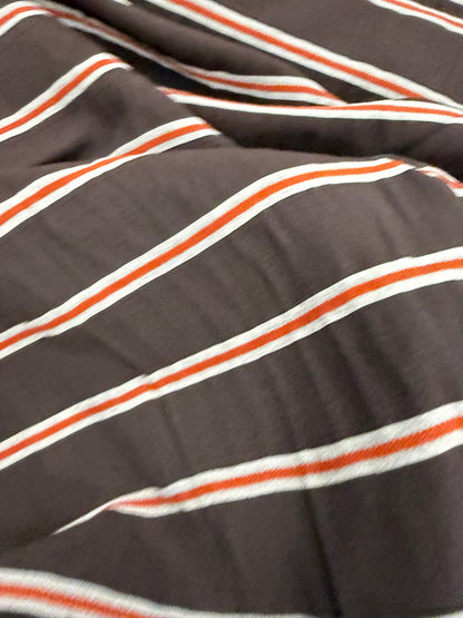 EMILE 032 brown/orange striped cotton