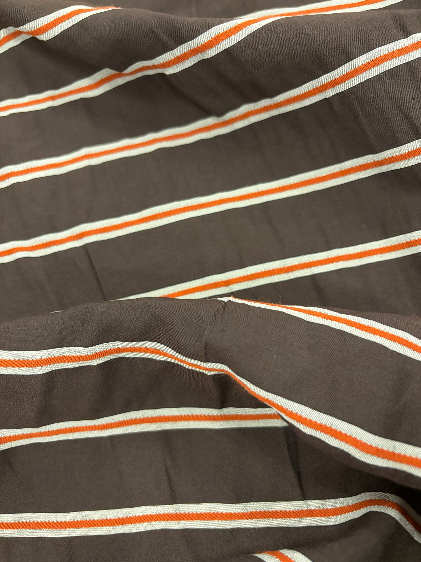 EMILE 032 brown/orange striped cotton
