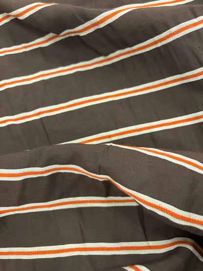 EMILE 032 brown/orange striped cotton