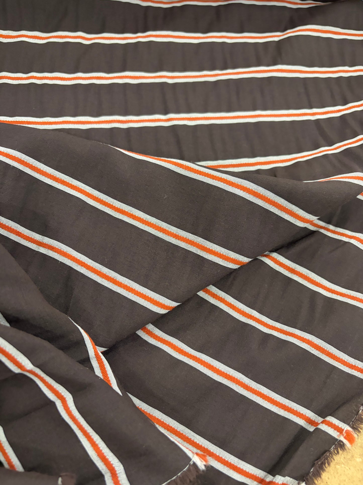 EMILE 032 brown/orange striped cotton