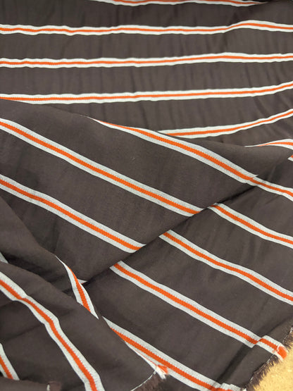 EMILE 032 brown/orange striped cotton
