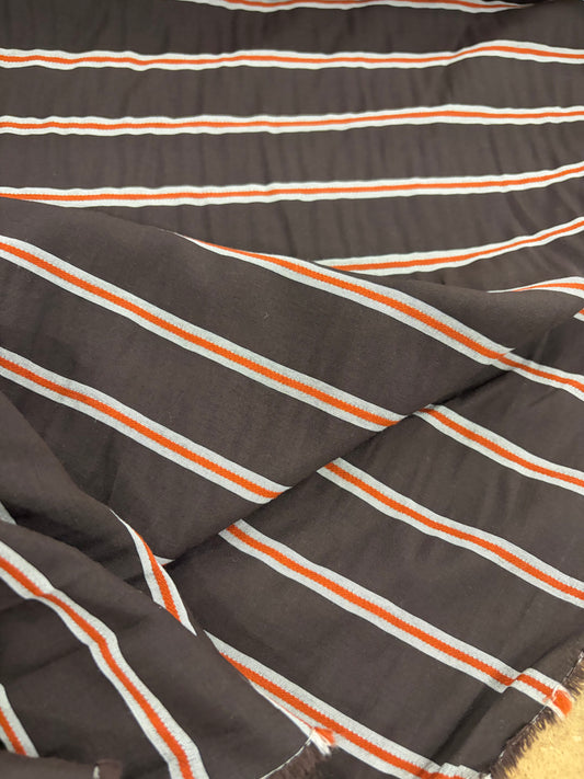 EMILE 032 brown/orange striped cotton