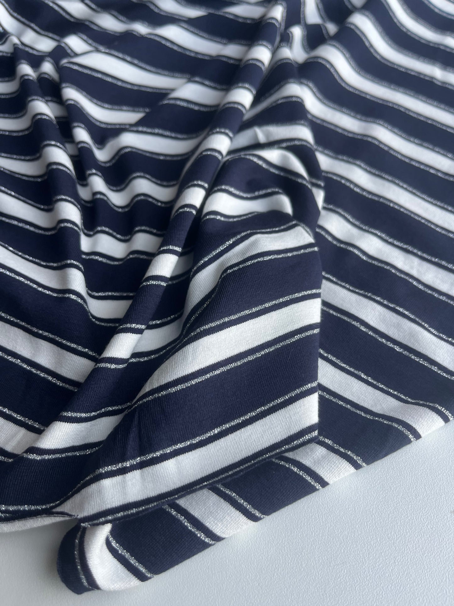 OLGA 018 viscose jersey stripes with lurex