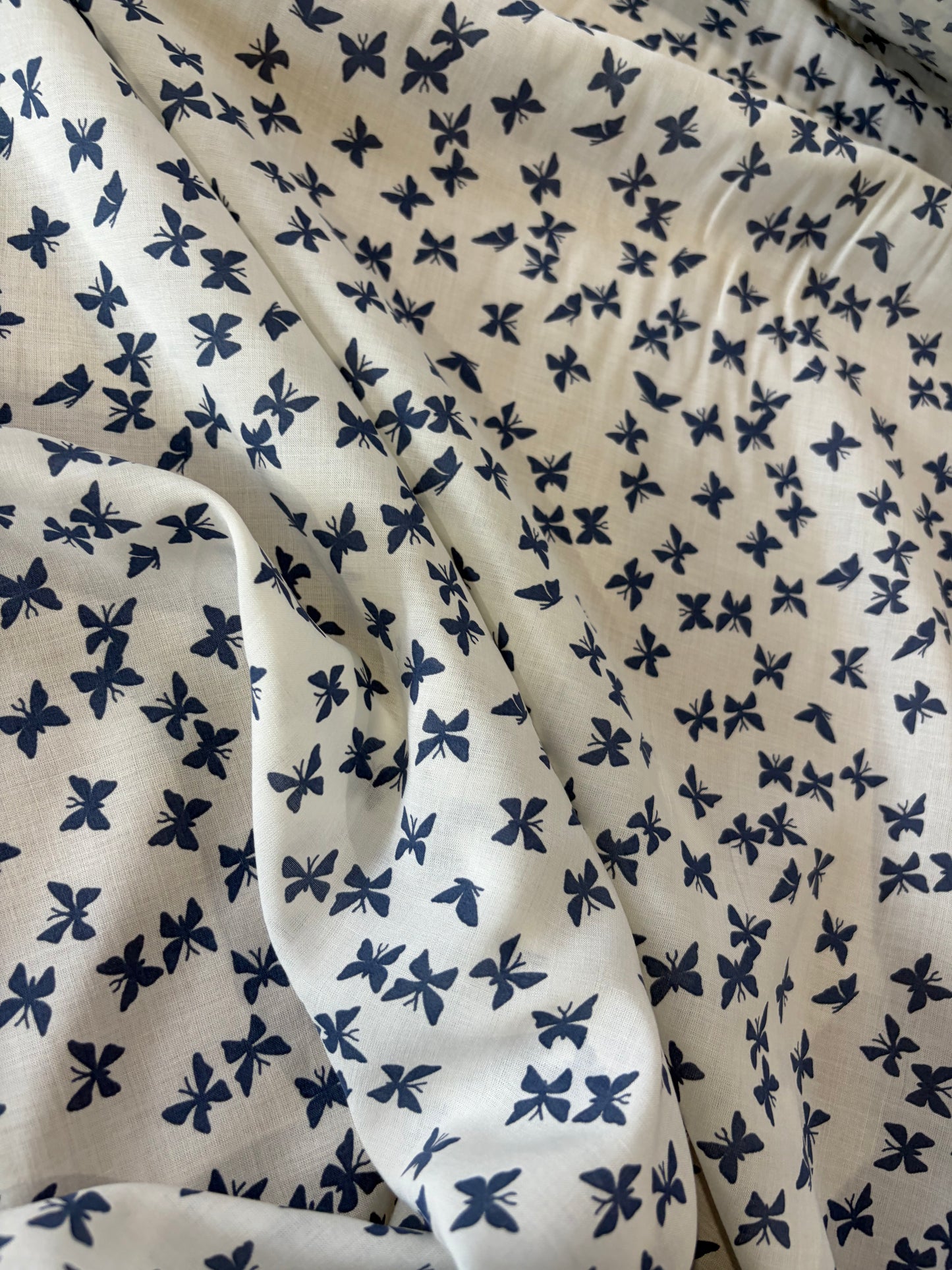 KRUSTY 025 indigo butterflies cotton voile print