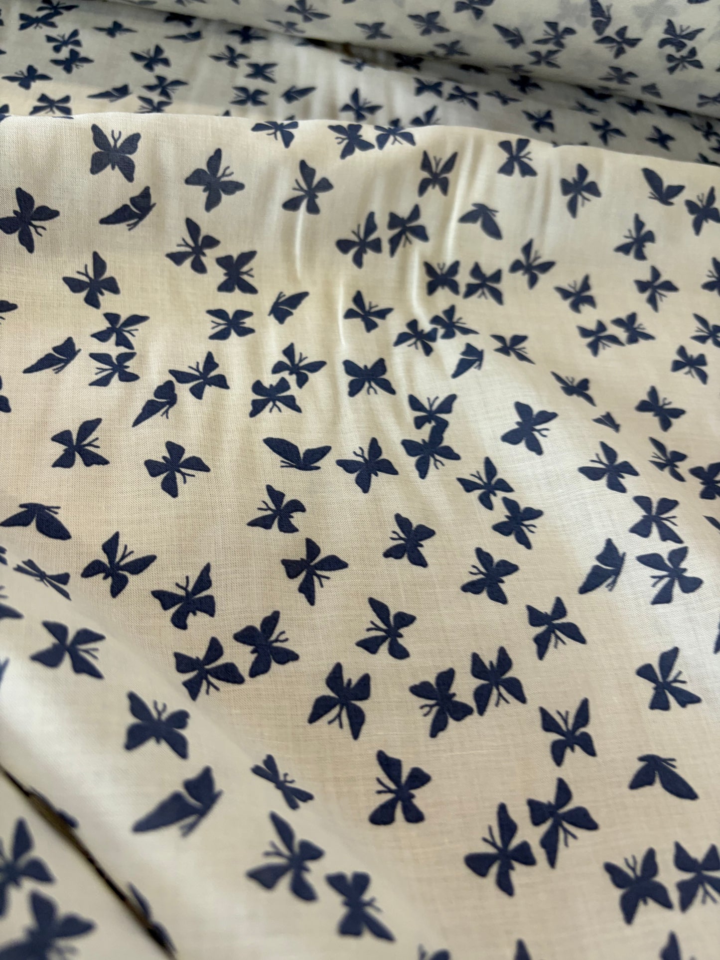 KRUSTY 025 indigo butterflies cotton voile print
