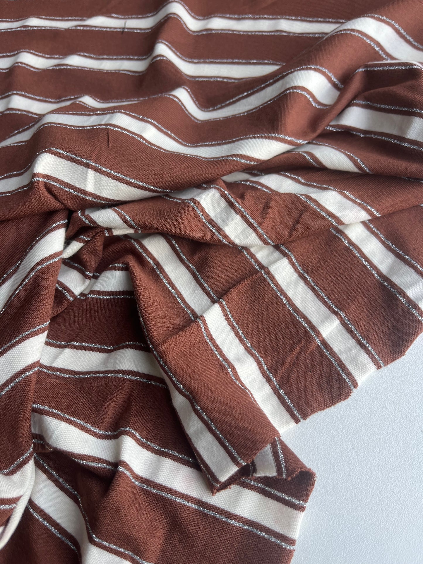 OLGA 019 viscose jersey stripes with lurex