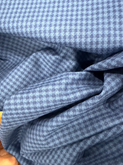 EMILE 035 indigo cotton colourwoven 3mm gingham