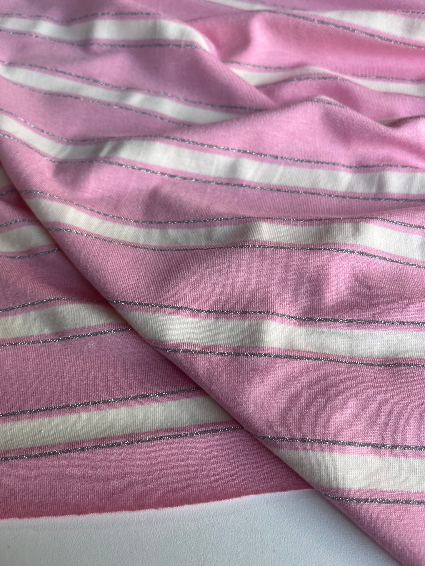 OLGA 023 viscose jersey stripes with lurex