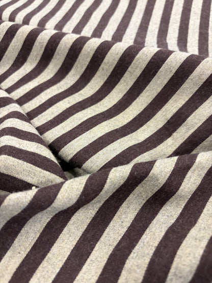 TASHA 002 cotton colourwoven shirting stripes brown/ecru