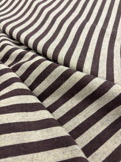 TASHA 002 cotton colourwoven shirting stripes brown/ecru