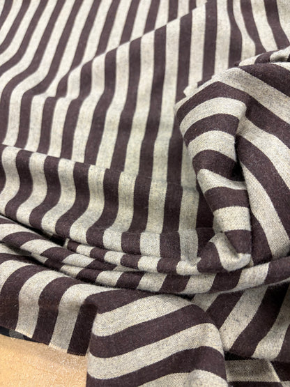 TASHA 002 cotton colourwoven shirting stripes brown/ecru