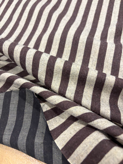 TASHA 002 cotton colourwoven shirting stripes brown/ecru