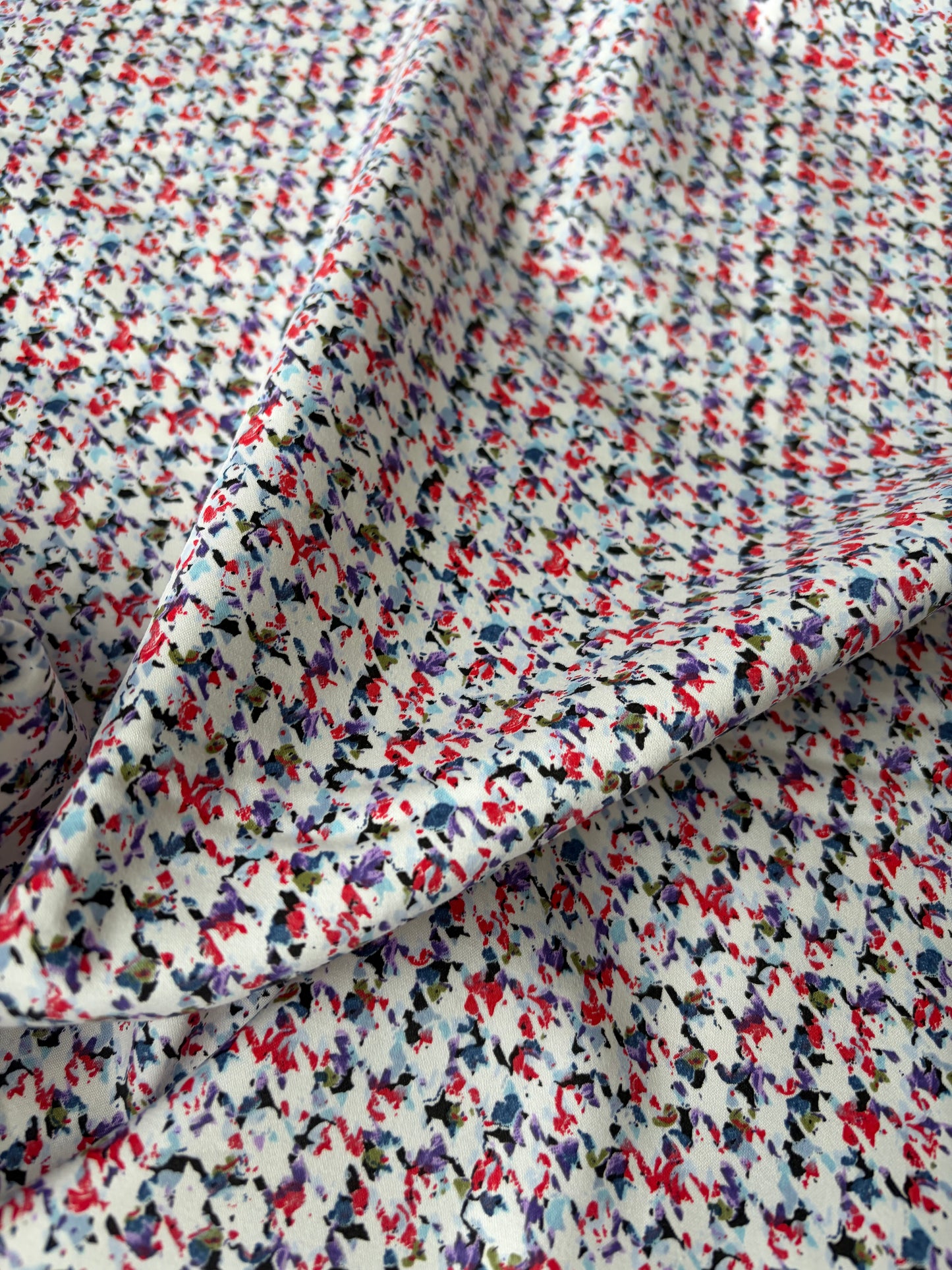 BOB 016 cotton satin stretch funky pied de poule