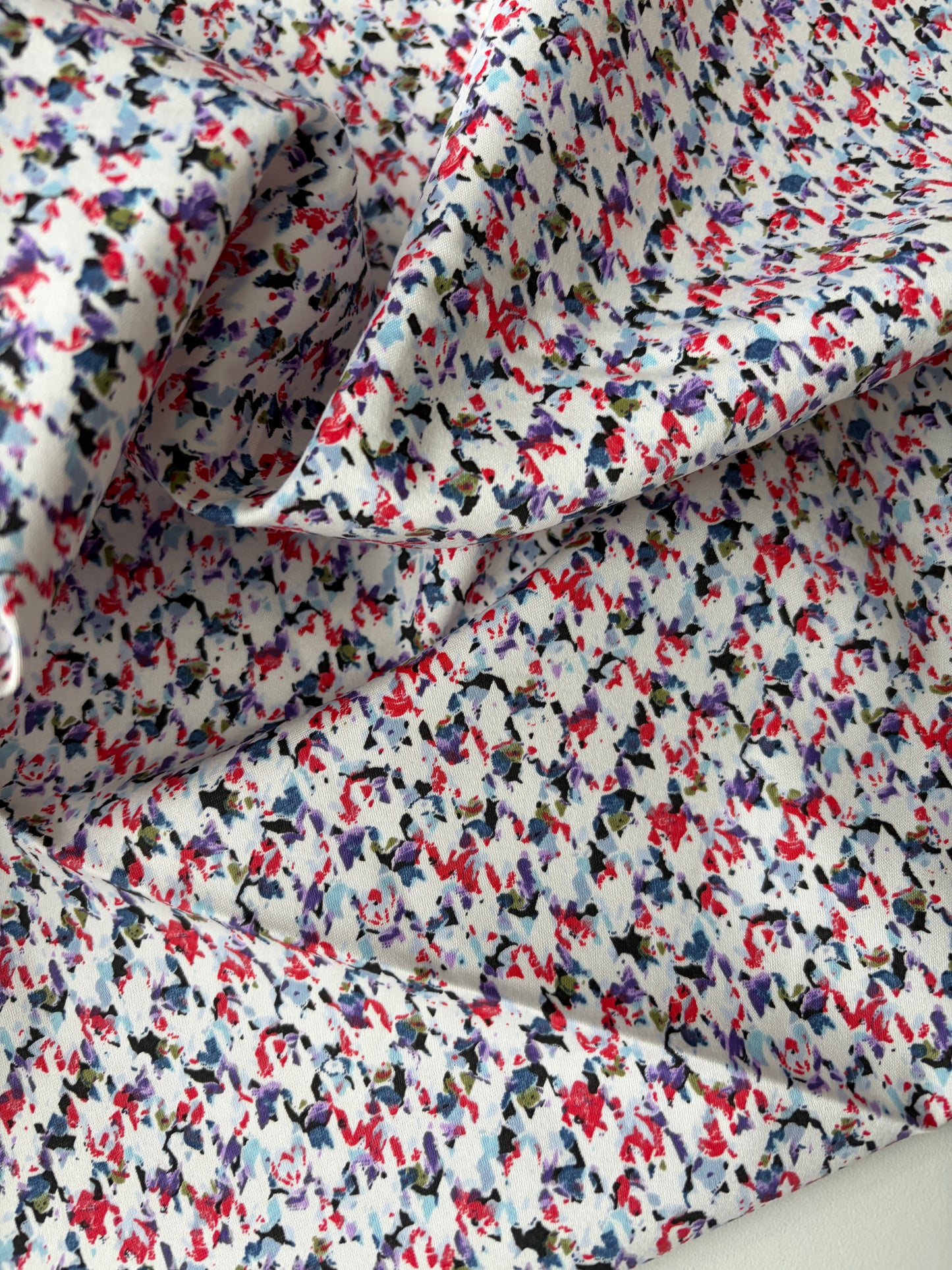 BOB 016 cotton satin stretch funky pied de poule