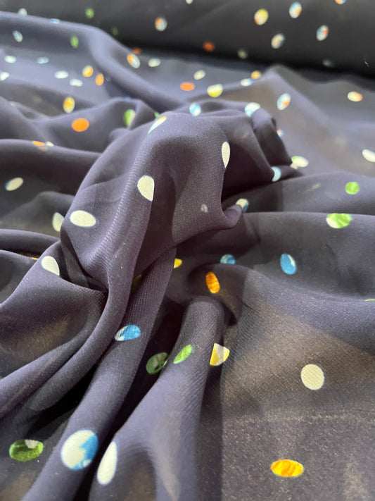 D01 TRENTO 032 Crepe de chine with fancy dots