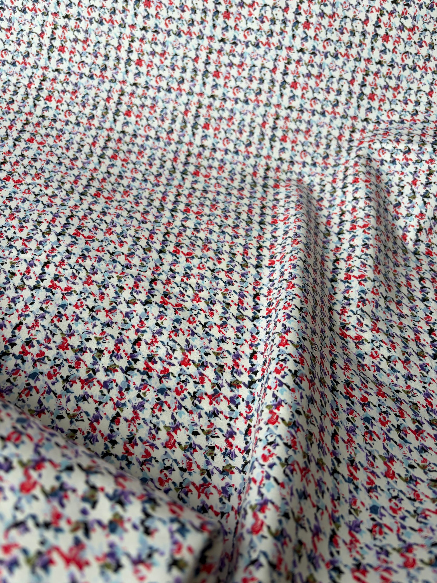 BOB 016 cotton satin stretch funky pied de poule