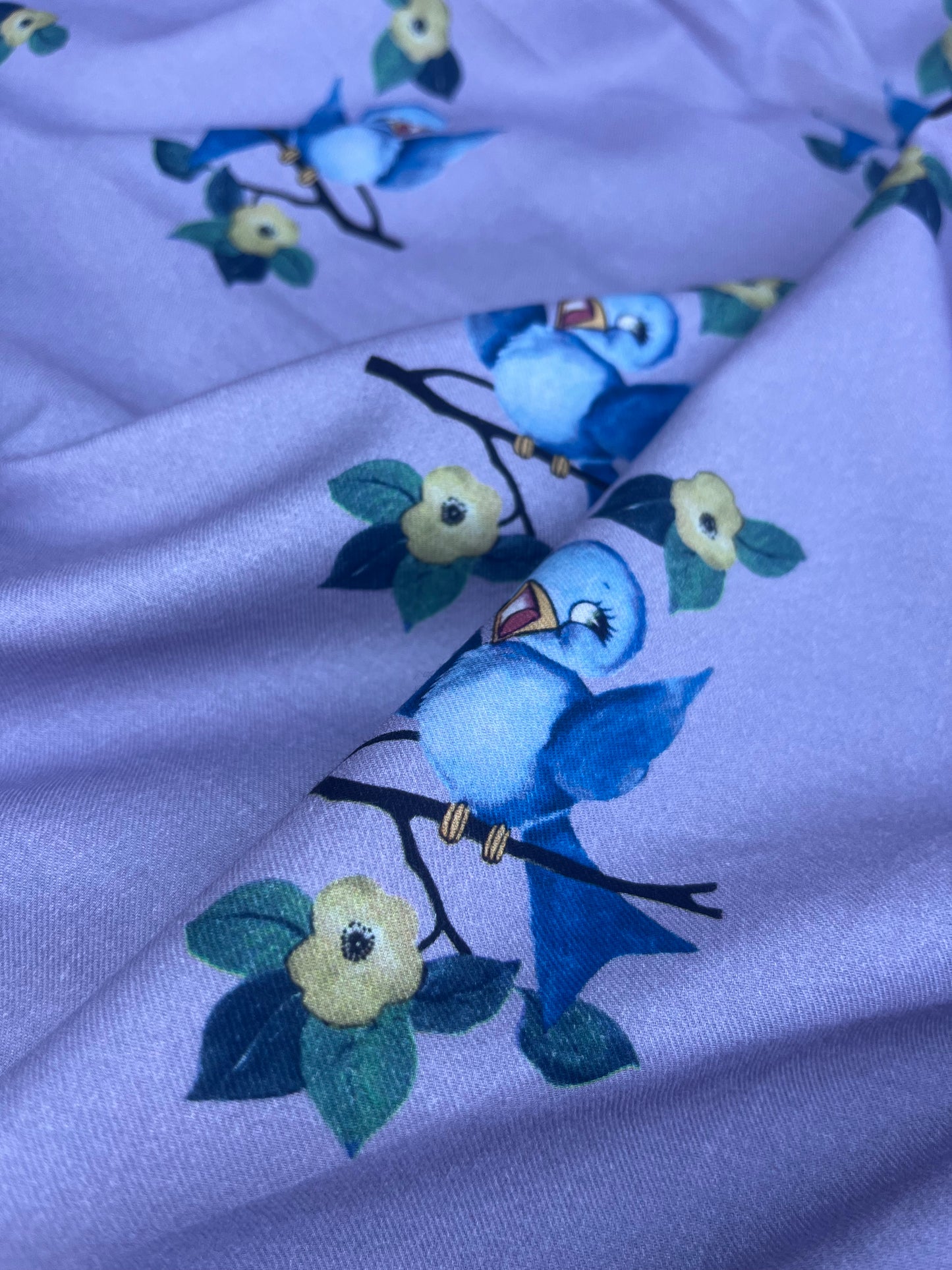 JUSTIN 009 light cotton twill with birds
