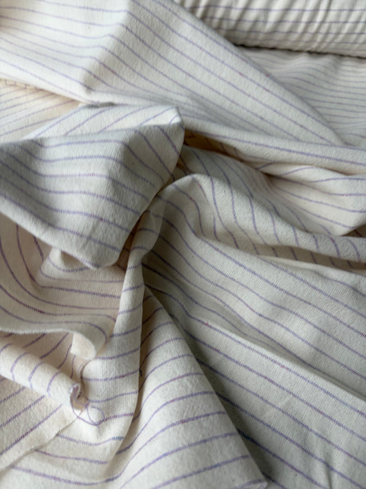 BOB 017 washed  cotton linen stripe naturel/lilac