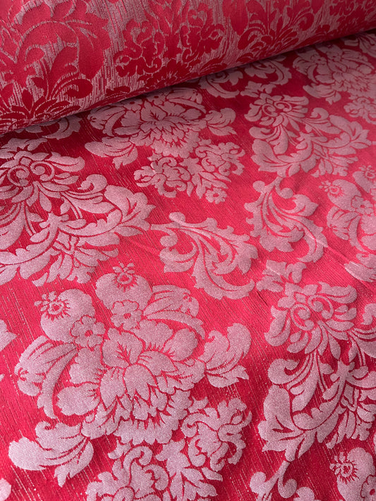 ALESSIA 020 cotton jacquard red ornamental design)
