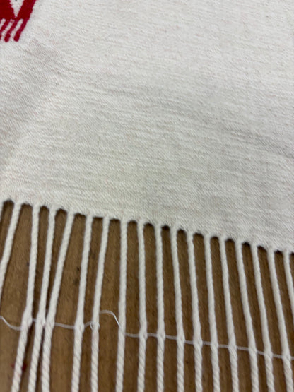 TASHA 010 heavy cotton/wool jacquard  with fringes