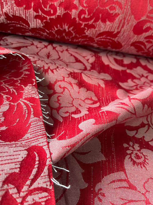 ALESSIA 020 cotton jacquard red ornamental design)