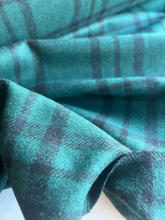 KAREN 004  heavy wool check verde/nero